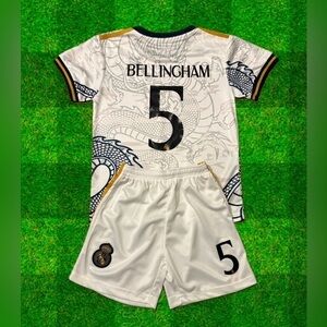 JUDE BELLINGHAM Jersey Kids Youth Small 24 White Dragon  Soccer Jersey Set of 2